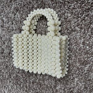 SHEIN Cream Beaded Bag